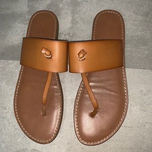 tan faux leather merona thong flip flops